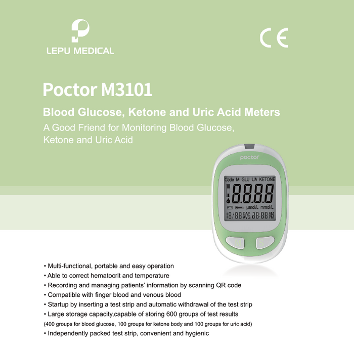 Lepu Medical Poctor M3101 3-in-1 Blood Glucose Meter