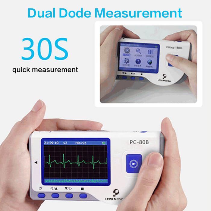 Lepu PC-80B Portable ECG Monitor Handheld EKG Machine Heart Rate Monitor for Android iPhone Daily Home Use