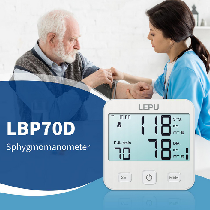 Lepu LBP70C Automatic Arm Digital Sphygmomanometer Blood Pressure Pulse Monitor with Automatic Adjustable Wrist Cuff