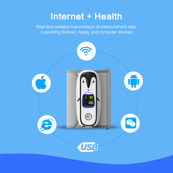 Lepu PC-102 Portable Blood Pressure Monitor Wearable Vital Signs Monitor for Kid Adult