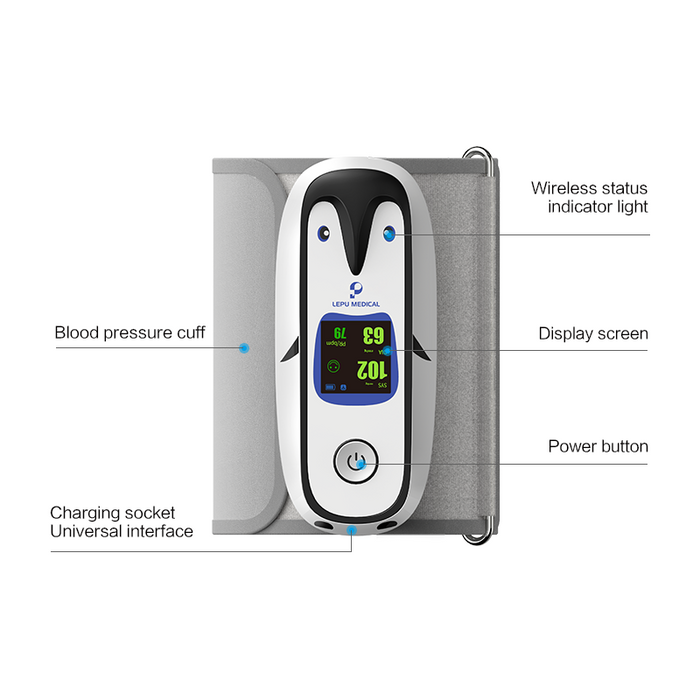 Lepu PC-102 Portable Blood Pressure Monitor Wearable Vital Signs Monitor for Kid Adult