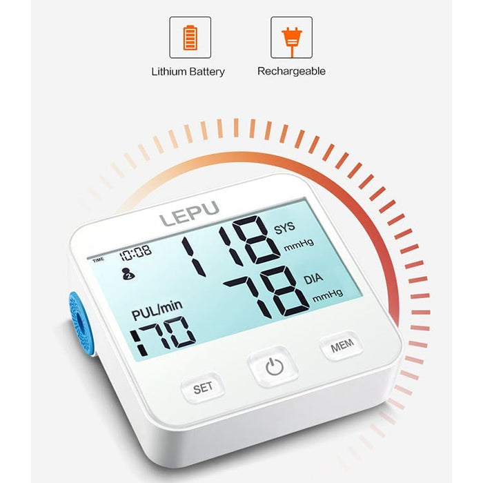 Lepu LBP70C Automatic Arm Digital Sphygmomanometer Blood Pressure Pulse Monitor with Automatic Adjustable Wrist Cuff